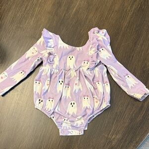 Lilac Ghost Patterned Kids Bodysuit